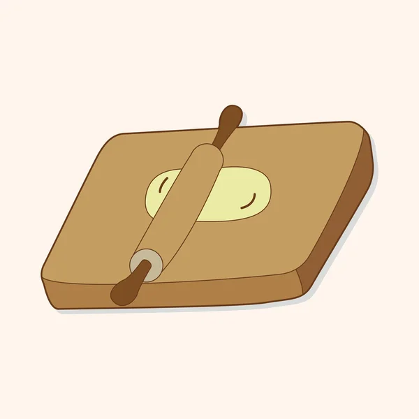 Planche à découper et rouleau à pâtisserie — Image vectorielle