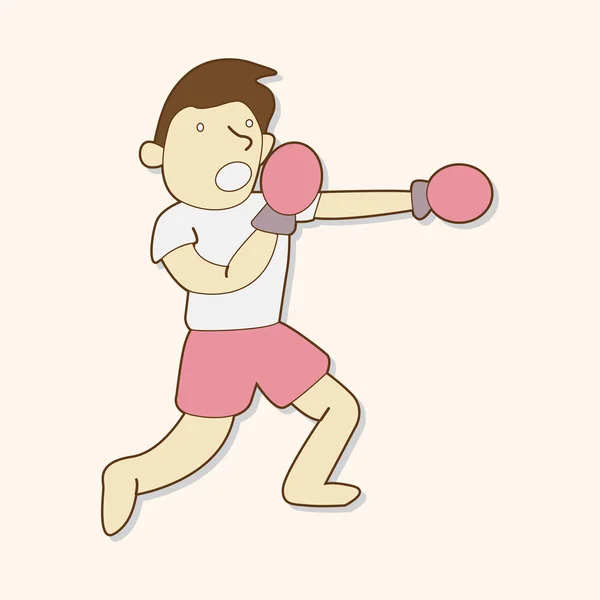 Téma cvičení boxu — Stockový vektor
