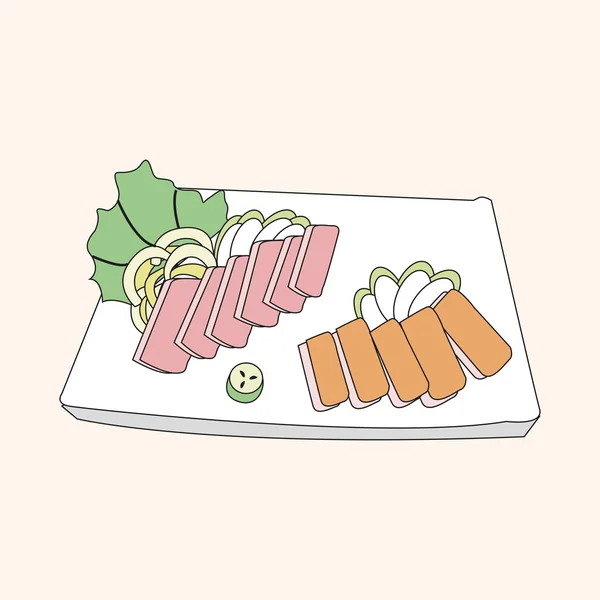 Giapponese cibo tema Sashimi elementi vettore, eps — Vettoriale Stock