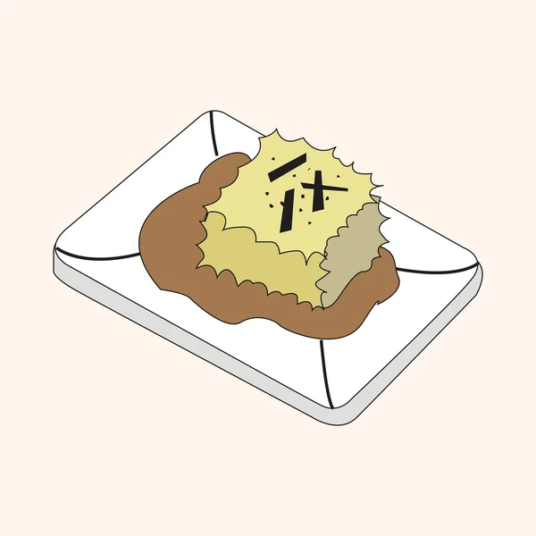 Japon yemekleri Tema tofu öğeleri vektör, eps — Stok Vektör