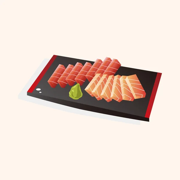 Thème alimentaire japonais Sashimi — Image vectorielle