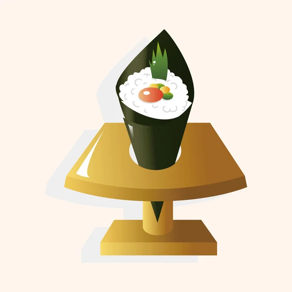 Comida japonesa tema sushi — Vector de stock