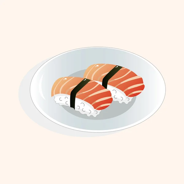 Comida japonesa tema sushi —  Vetores de Stock
