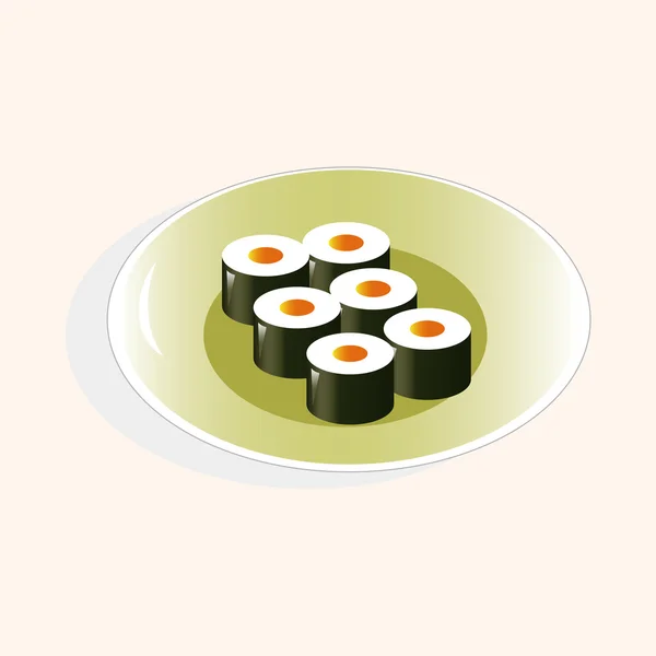 Comida japonesa tema sushi — Vetor de Stock