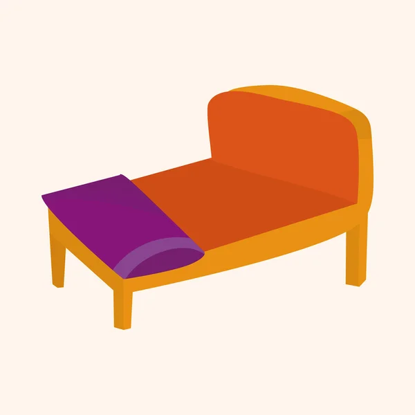 Muebles tema cama — Vector de stock