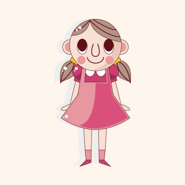 Aile kız karakter Tema öğeleri