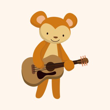 hayvan maymun enstrüman çizgi film Tema öğeleri oynarken