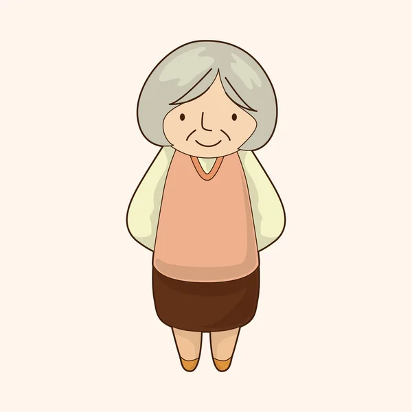 Familie Großmutter Charakterelemente — Stockvektor