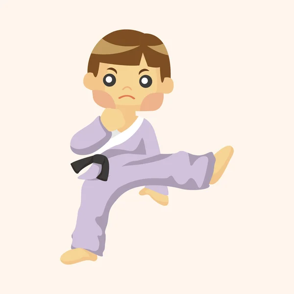 Taekwondo Tema öğeleri — Stok Vektör