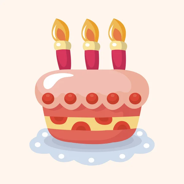 Verjaardag thema-elementen cake versieren — Stockvector