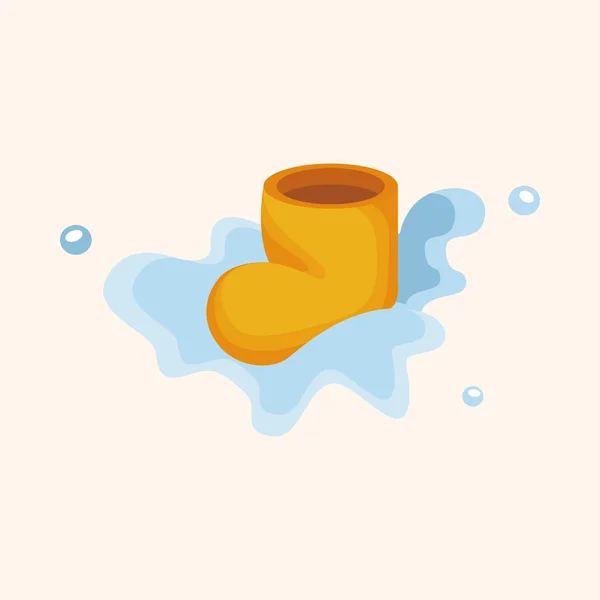 Botas de lluvia elementos temáticos — Vector de stock