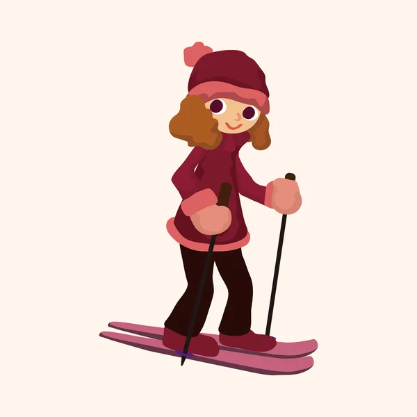滑雪者主题元素 — 图库矢量图片