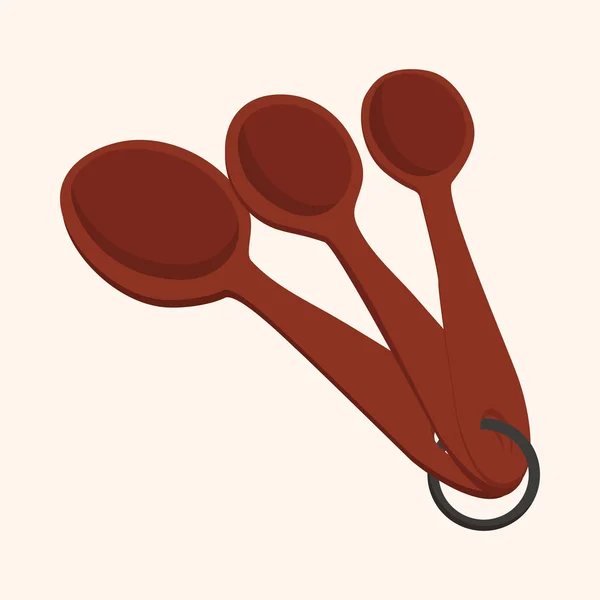 Elementi a tema cucchiaio da cucina — Vettoriale Stock