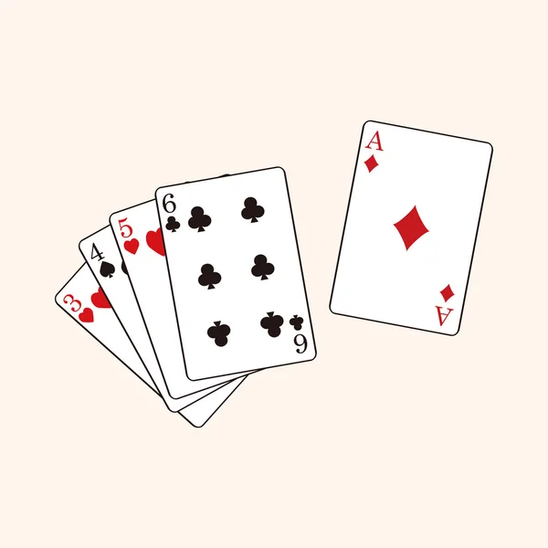 Casino poker kaart thema-elementen — Stockvector