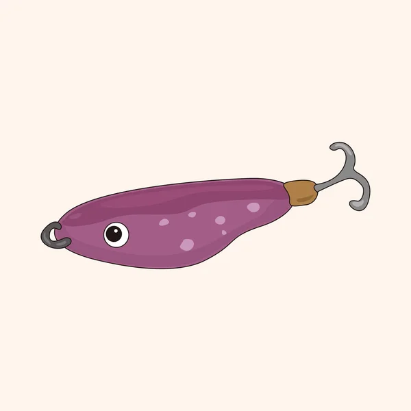 釣り餌のテーマ要素 — ストックベクタ