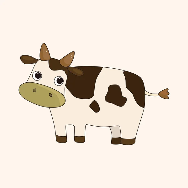 Animales vaca dibujos animados elementos temáticos — Vector de stock