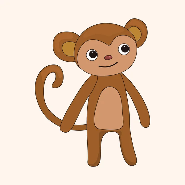 Animal macaco desenhos animados elementos do tema — Vetor de Stock