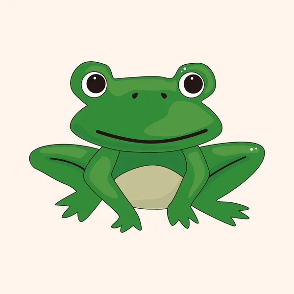 Elementy motywu kreskówka zwierzę żaba — Wektor stockowy