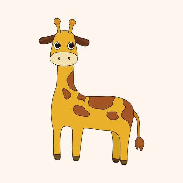 Animales jirafa dibujos animados elementos temáticos — Vector de stock