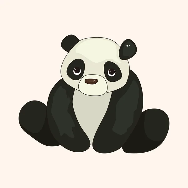 Animal panda cartoon elementos temáticos —  Vetores de Stock