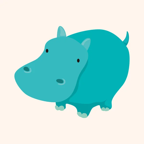 Hipopotam kreskówka tematu elementów — Wektor stockowy