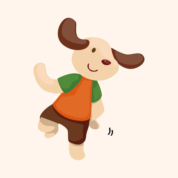 Animal dancing cartoon theme elements — Stock Vector