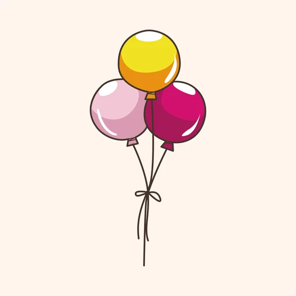 Parque de diversões balões elementos temáticos — Vetor de Stock