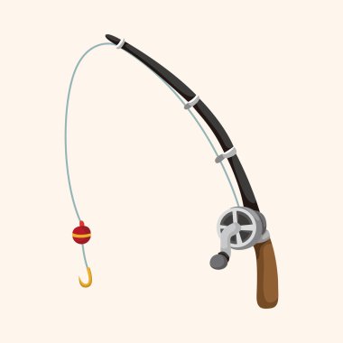 Fishing rods theme elements clipart