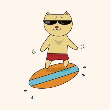 hayvan kedi yaz çizgi film Tema öğeleri