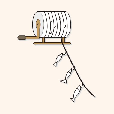 Balık tutma çizgi film Tema öğeleri