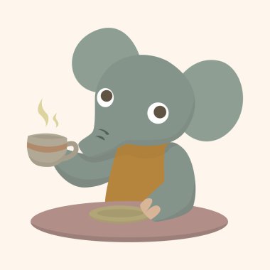 öğleden sonra çay Tema öğeleri olan hayvan fil