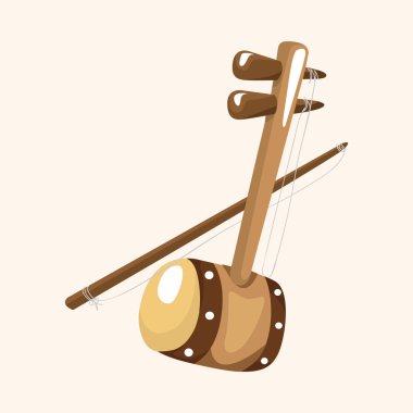 instrument erhu cartoon theme elements clipart