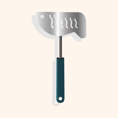 Barbekü ekipman klibi ve çatal Tema öğeleri