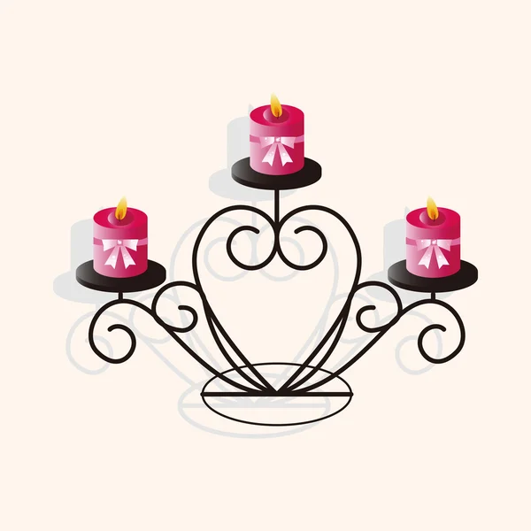 Valentýna svíčka motivu — Stockový vektor