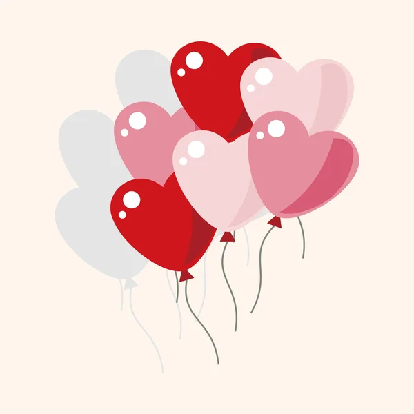 Día de San Valentín globos elementos temáticos — Vector de stock