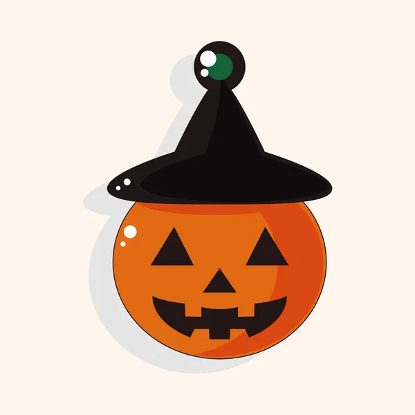 Elementos temáticos de calabaza Halloween — Vector de stock