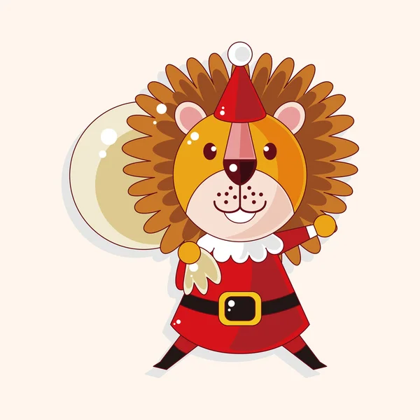 Animale cartone animato stile natalizio elementi a tema — Vettoriale Stock
