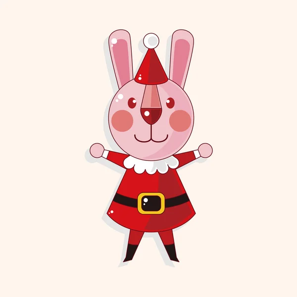 Animal dessin animé Noël style éléments de thème — Image vectorielle