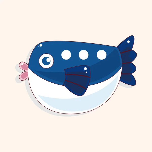 Fish cartoon theme elements — Stock Vector