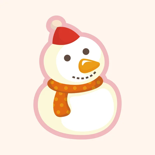 Muñeco de nieve elementos de dibujos animados tema — Vector de stock