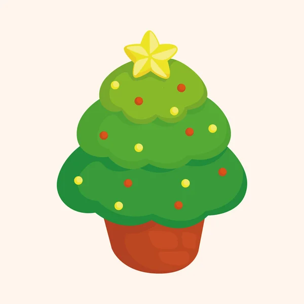 Elementos de tema árvore de Natal —  Vetores de Stock