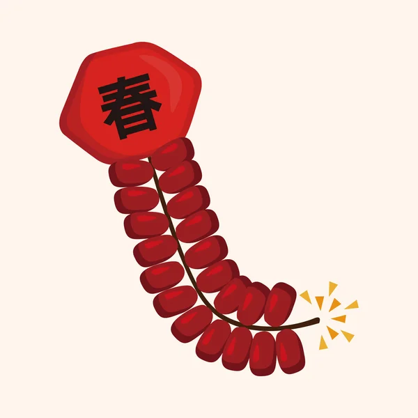 " 「願いの春が来る」中国の爆竹のテーマ要素 — ストックベクタ