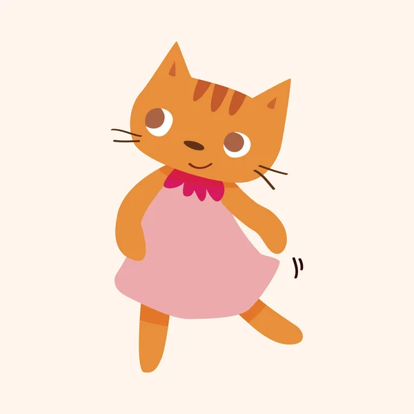 Animaux chat dessin animé éléments de thème — Image vectorielle