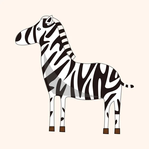 Animal Zebra Zeichentrickthema Elemente — Stockvektor