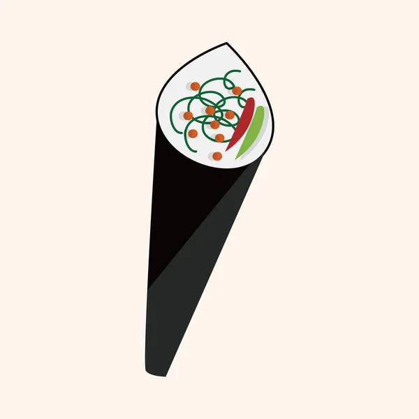 Japanese food sushi theme elements — Stock Vector