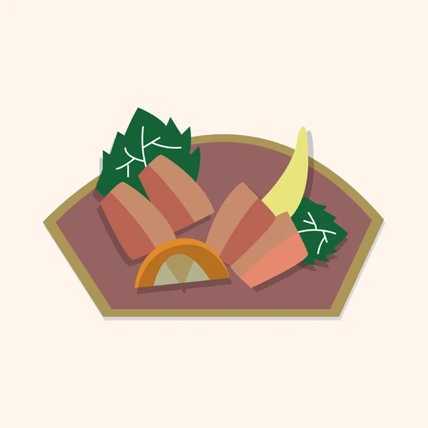 Comida japonesa sashimi elementos temáticos — Vector de stock