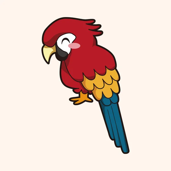 Animale pappagallo elementi del tema del cartone animato — Vettoriale Stock
