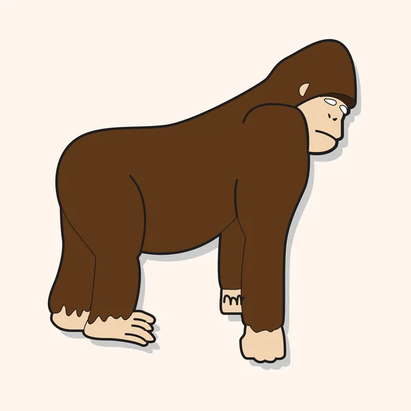 Animal Gorilla Cartoon-Elemente — Stockvektor