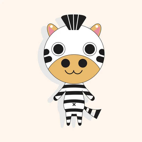 Animal zebra cartoon theme elements — Stock Vector