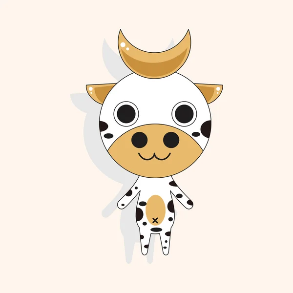 Animal cow cartoon theme elements — Stock Vector